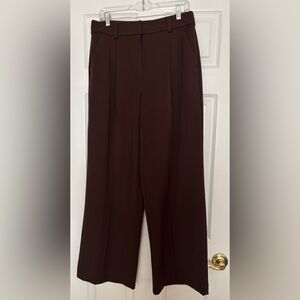 “Peyton” Classic Wide-Leg Women’s Pants in Dark Brown